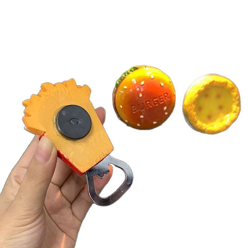 クリエイティブな新しいかわいい家庭用栓抜きチーズコーンハンバーガーポテトチーズの形樹脂冷蔵庫のドライバー|undefined
