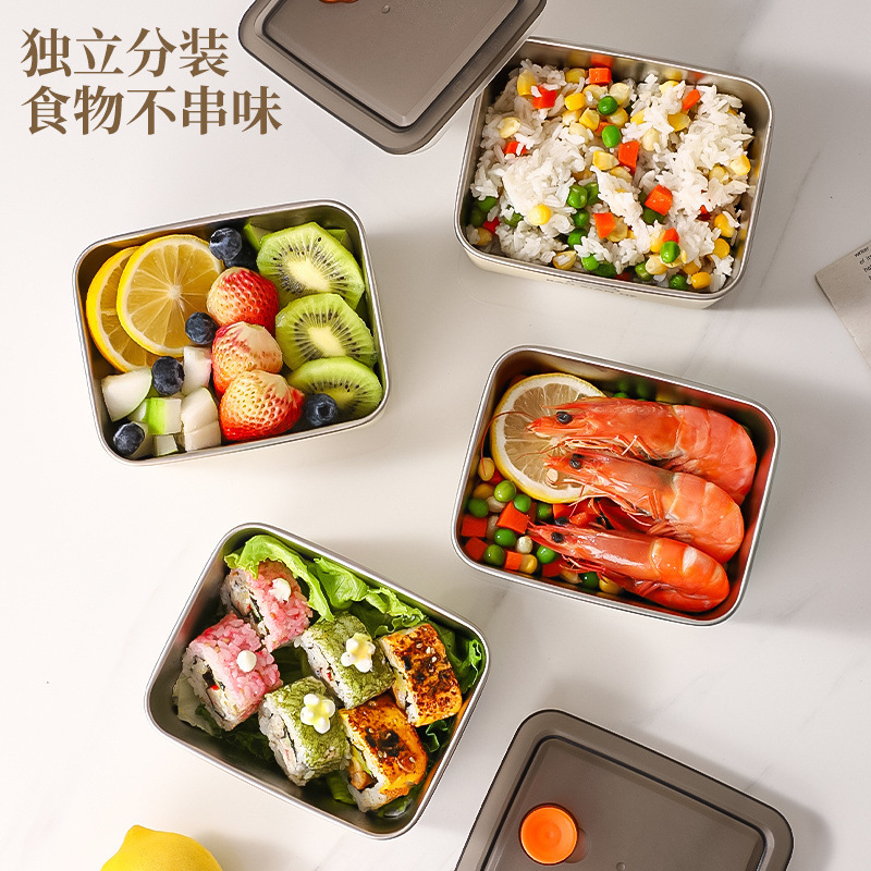 316不锈钢饭盒可微波炉加热带盖密封防漏水野餐上班便当盒|undefined