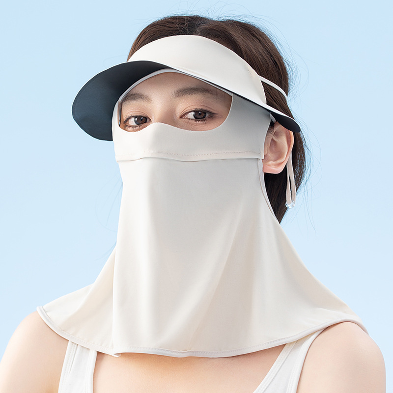 日焼け止めマスク顔ジニ女夏防護紫外線防止アイスupf50首付き二重シンプル