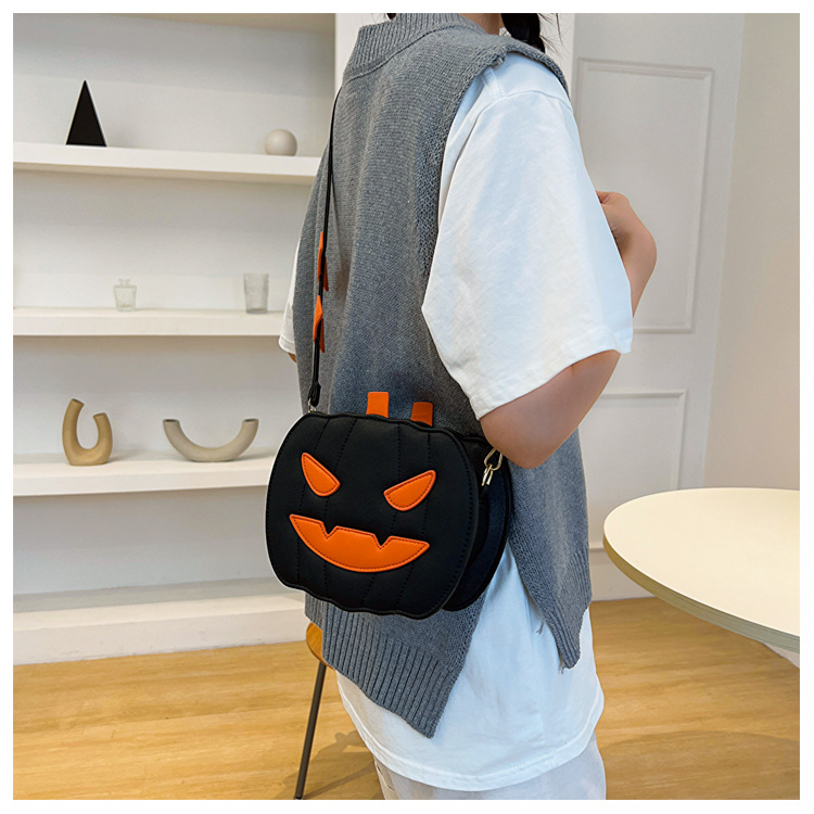Halloween Funny Pumpkin 2023 Nuova borsa da donna monospalla Moda Contrasto colore Creatività personalizzata Alla moda_voghion.com