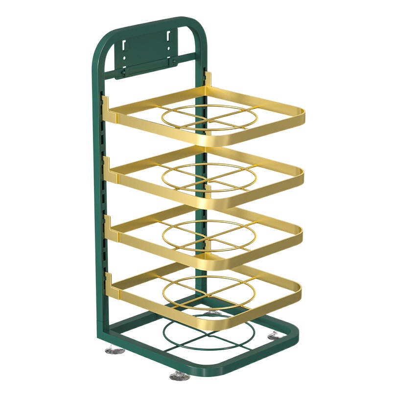 Estante de almacenamiento de plato de cocina almacenamiento multifuncional plato de olla caliente Mesa colgante de pared de múltiples capas estante de plato lateral plegable