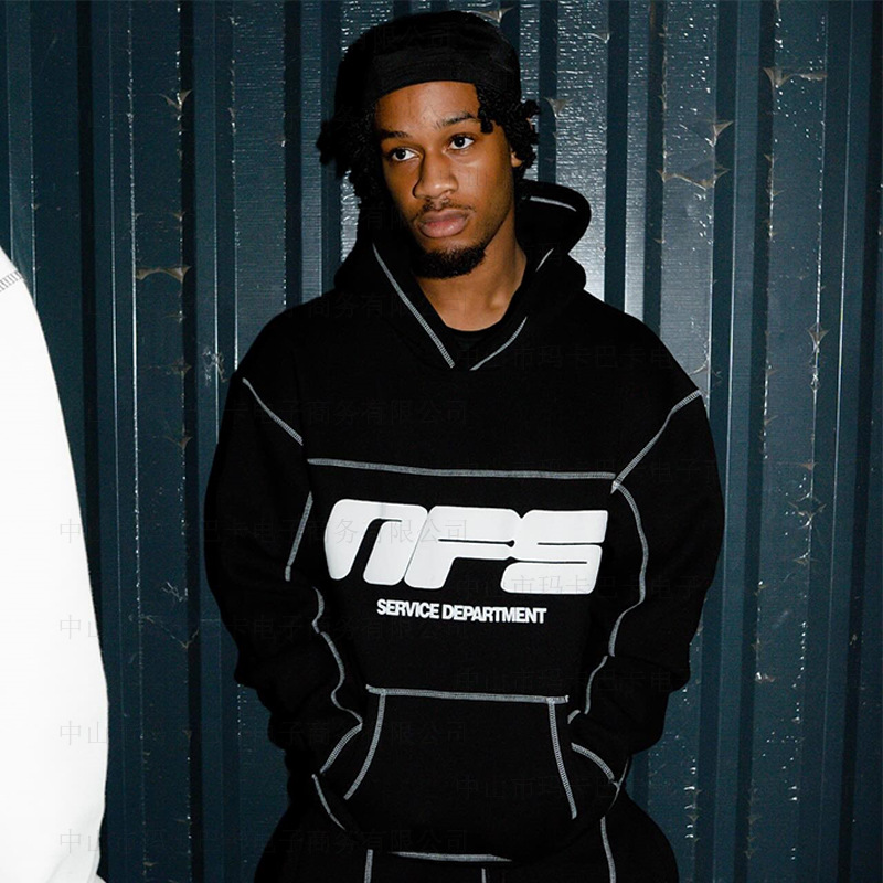 2023 nuevo Otoño e Invierno estilo europeo y americano carta línea de costura estilo de moda calle suéter con capucha