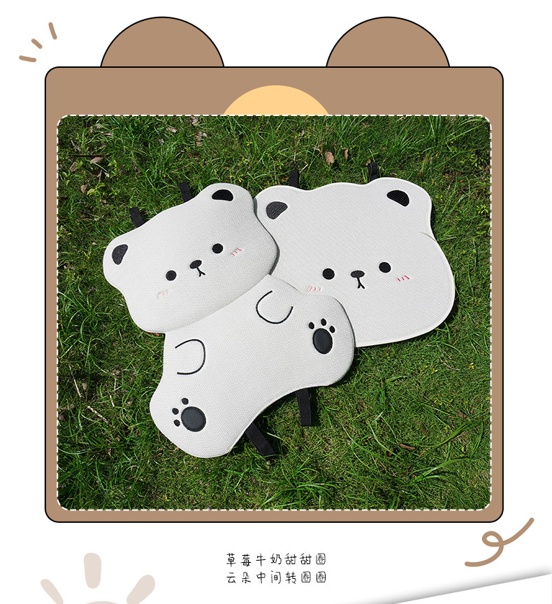 Car Seat Cushion for All Seasons, Cartoon Chunma Seat Cover, Cute Ladies Summer Breathable Rear Three-Piece Seat Cushion