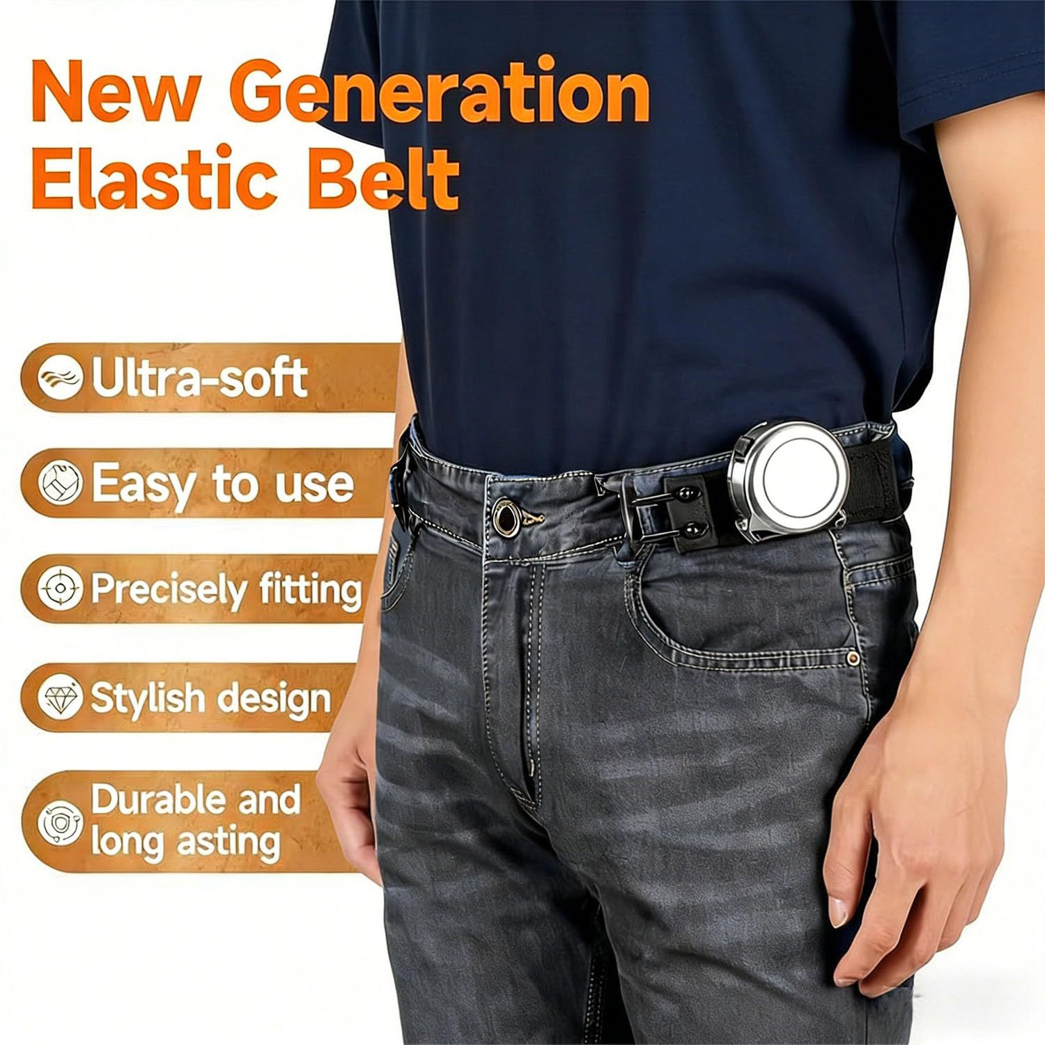 Cinturón Elástico Ajustable Unisex de Tela Tejida para Deportes