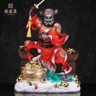 Statue of Zhong Kui, the God of Fortune, with a Painted Face, Zhong Kui for Home Worship, the God of Fortune, Zhong Kui, the Emperor of Fortune, the God of Fortune, the Buddha Statue