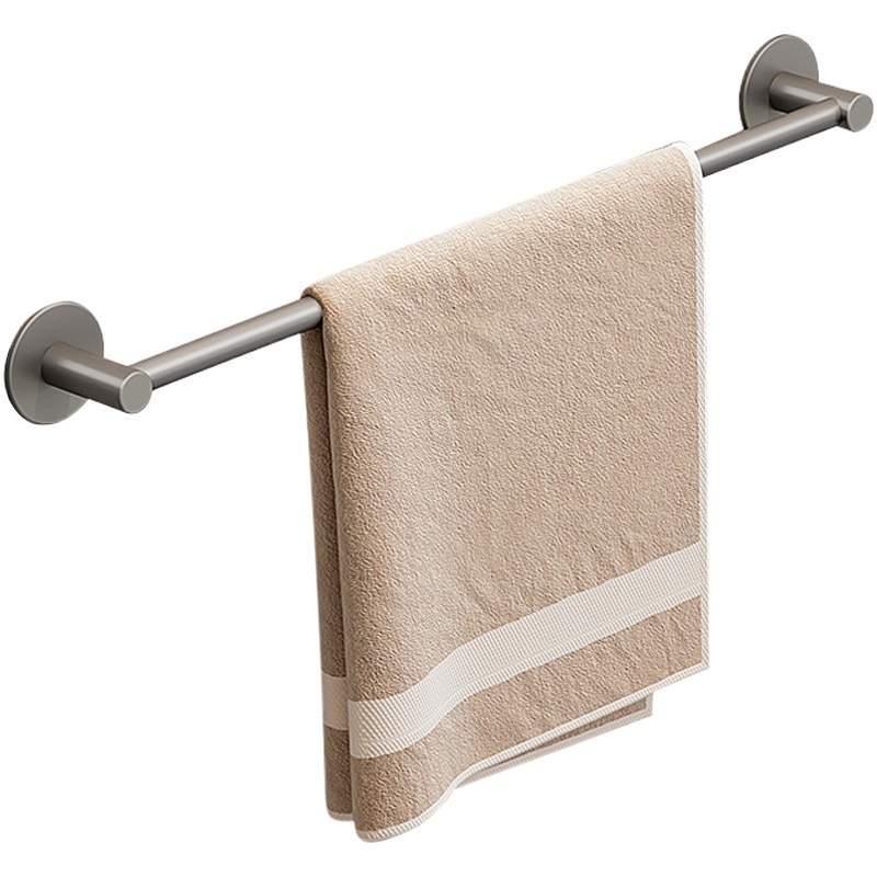 Toallero baño pistola sin agujeros gris montado en la pared espacio de baño estante de aluminio inodoro almacenamiento Barra de toalla individual