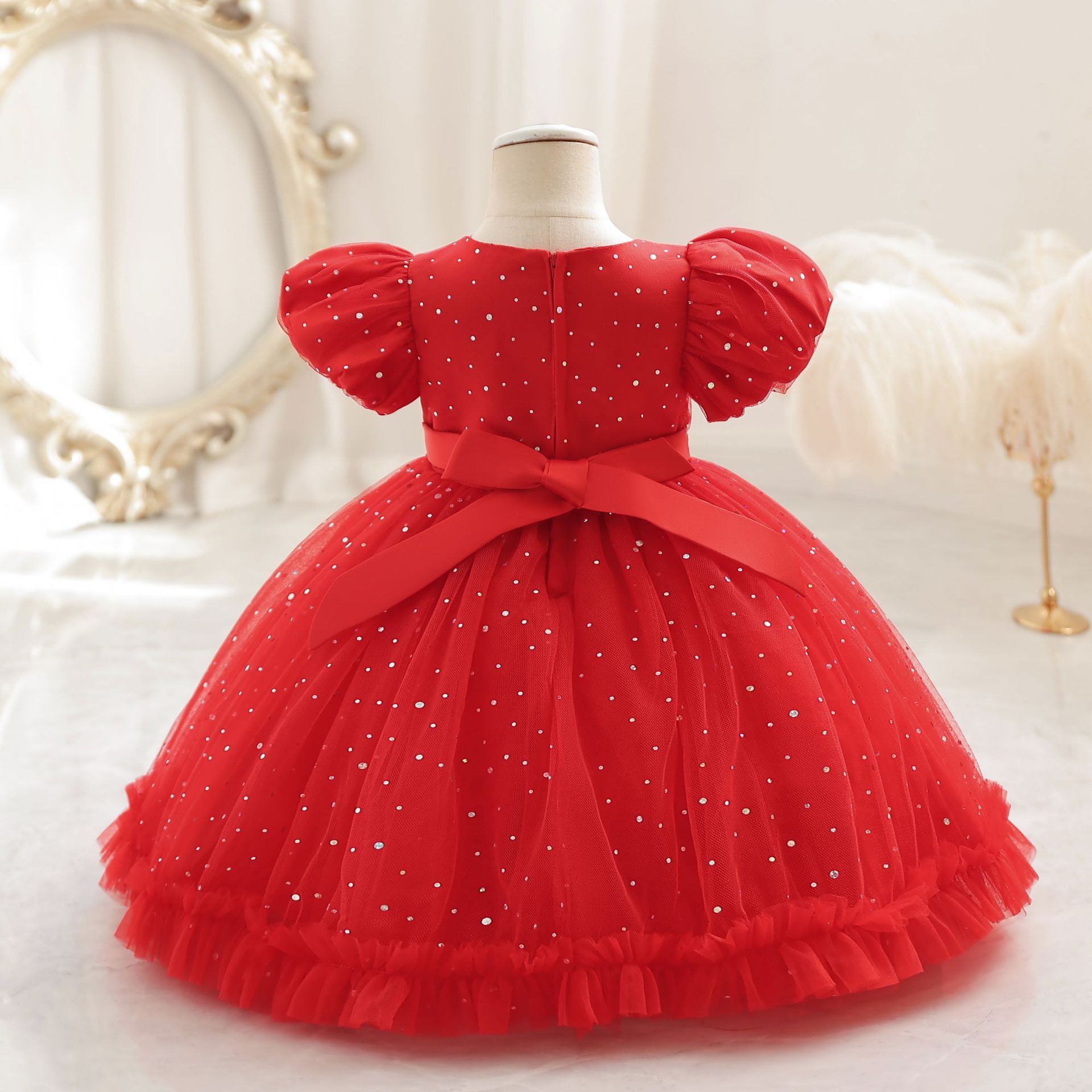Blumenkind Kleid Kind Prinzessin Kleid Pompadour Kleid Mädchen ein Jahr alt Kind Rock Klammer_voghion.com