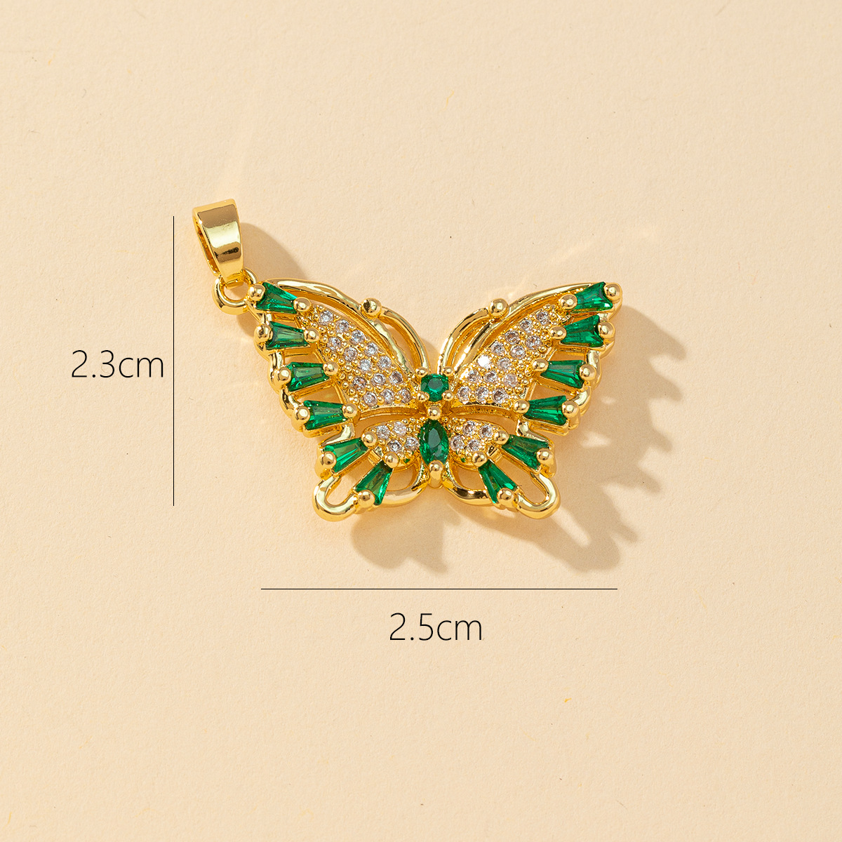 1 Piece Copper Rhinestones Butterfly Pendant display picture 27