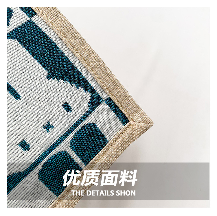 High-end mid-capacity canvas school commuting handbag 2024 new style fashionable and versatile linen single-shoulder tote bag undefined