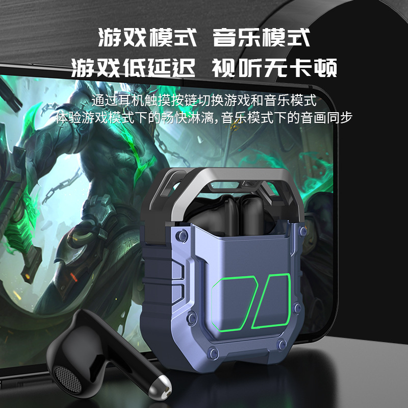 Nuevos auriculares Bluetooth transfronterizos U60 Tecnología Mecánica Viento 5.2TWS Luz respiratoria auriculares de juego de alta duración
