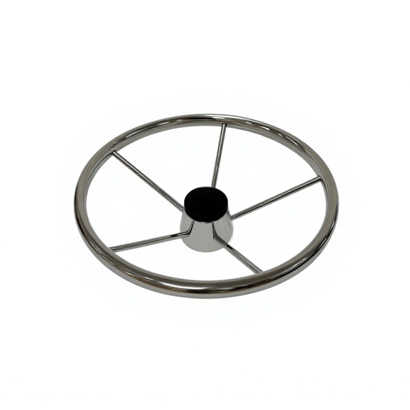 Five-spoke round tube stainless steel 304 yacht rudder wheel, marine steering wheel, maritime steering wheel