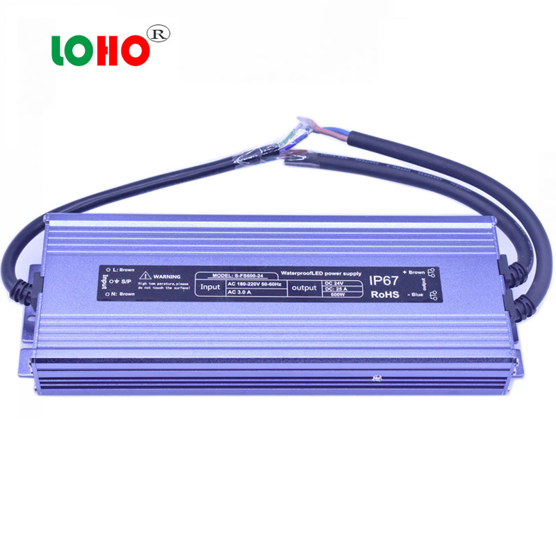 24v600w防水电源 12V600W防水电源LED户外路灯防水变压器600W500W