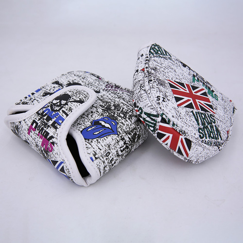 Foreign trade e-commerce golf putter cover wholesale PU leather magnet closed semicircular square style protective cover manufacturer