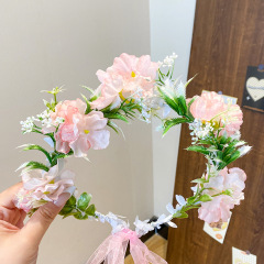 子供の花のリングの頭飾りの王女の森はカチューシャの子供のドレスの結婚式の頭の花の小さい女の子の高い顔の値のカチューシャの髪飾りを結びます。