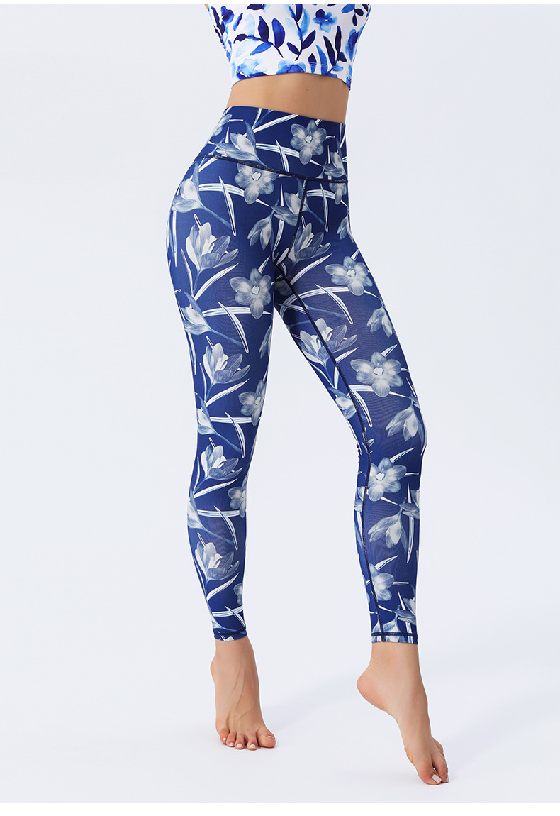 New Pants For Women High Waist Slim Fit Hip Lift Stretchy Fitness Leggings Cross-Border Colorful Printed Yoga Trousers_desvips.com
