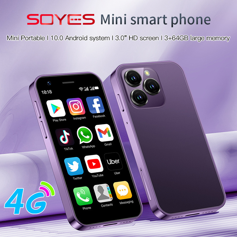 Soyes Xs16 Mini Smartphone Pocket-Sized 4g Android for Students and Children, Card-Sized, All Network Compatible