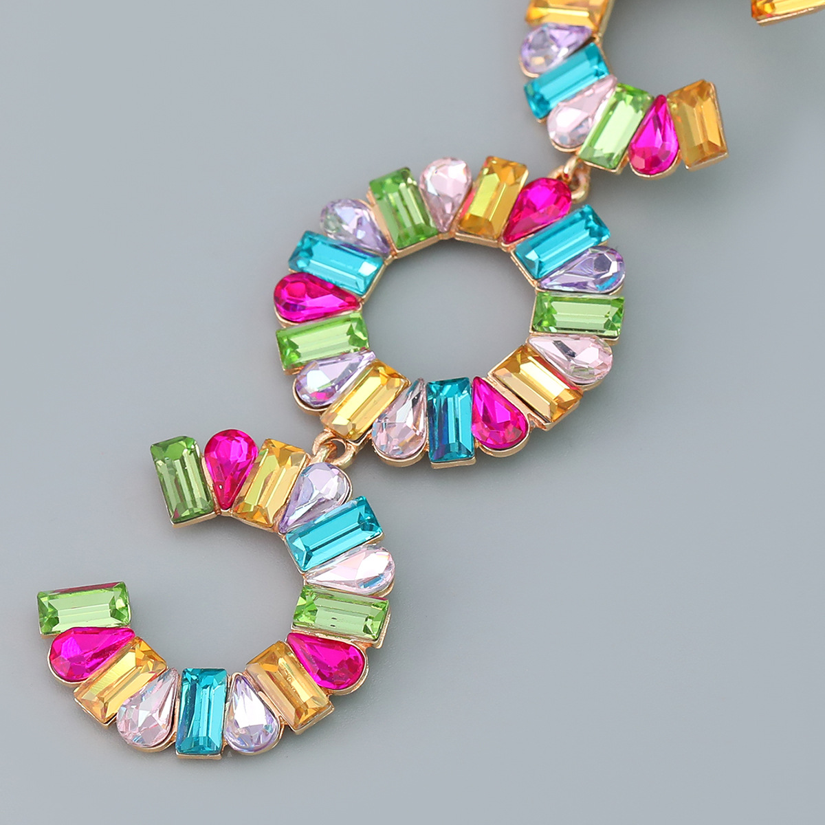 Crystal Drop Earrings Women C-shaped Sparkling Designer Style_voghion.com