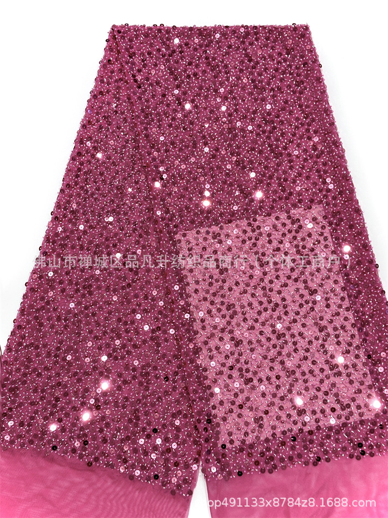 Nuevo rollo de tela de malla elástica moda vestido de cena de alta costura vestido de moda falda de cola de pez tejido en stock image 8
