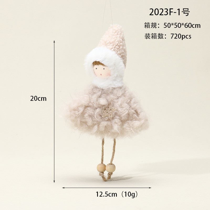 Ventas transfronterizas en caliente nuevos ángeles muñecas de peluche ángeles pequeños colgantes de Navidad decoraciones de árbol de Navidad niña