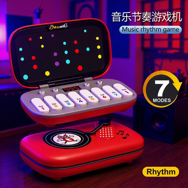 Cross-border popular children's electronic keyboard rhythm game console, educational puzzle music box, push-button early education toy