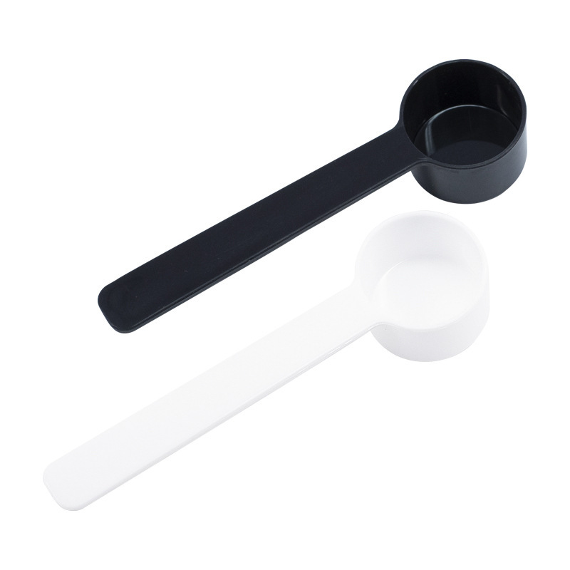 Plastic Measuring Spoon, Baking Spoon, Measuring Spoon with Flat Bottom, Reusable Coffee Powder Spoon, Plastic Spoon, Small White Spoon, Black Spoon for Home Use