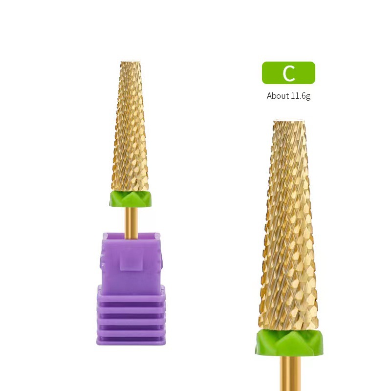 Cabeza de pulido de acero de tungsteno cilíndrica de alta calidad especial transfronteriza Oro herramienta removedor de uñas Súper Larga cabeza de pulido de esmalte de uñas rápido