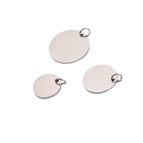 Mirror stainless steel disc pendant with hanging ring 8-30mm multi-specification smooth disc pendant can be engraved