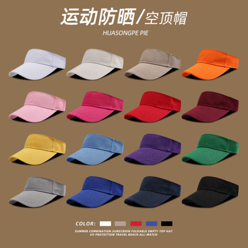 Customizable Summer Outdoor Sun Hat with Open Top, Leaks Ponytail, Versatile, No Brim Korean Style Solid Color Sun Hat
