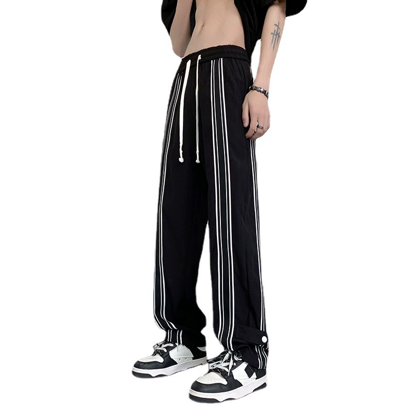 Summer small design trousers for leisure, American style, loose straight fit, trend of season