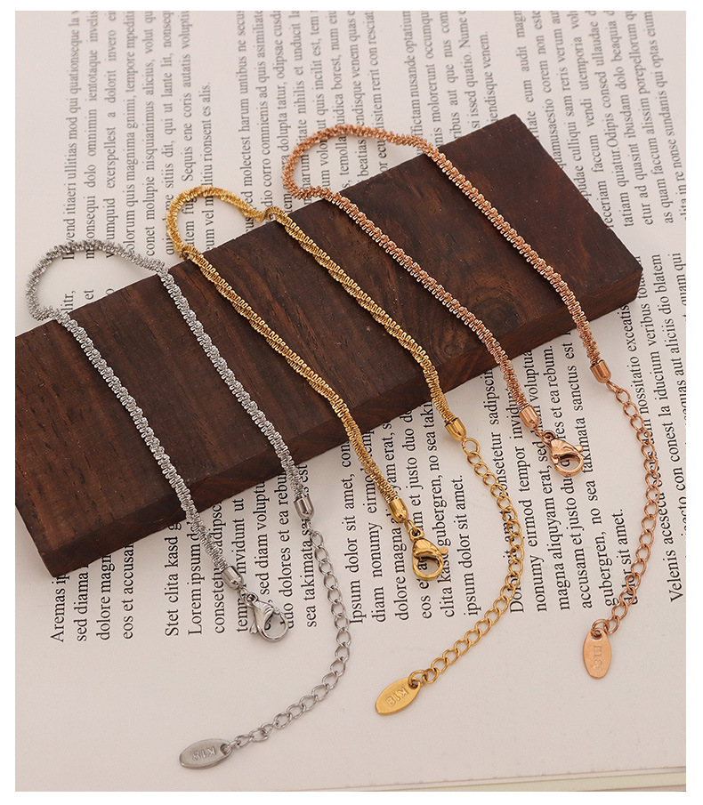 Fashion Ornament Leg Chain Cauliflower Sparkling Summer Anklet Titanium Steel 18K Gold