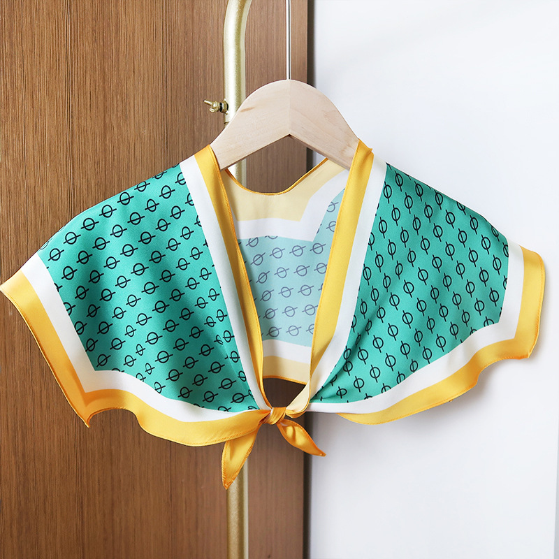 2025 nuevo bufandas de seda hexagonal bufandas de hombro alta sensación de moda de diseño minimalista de seda simulada bufandas temperamento universal