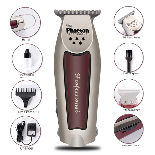 Phaeton Oil-Head Electric Clipper for Shaving & Sculpting: 0-Blade Lithium-Electric Hair Trimmer with Salon-Grade Precision Cuts