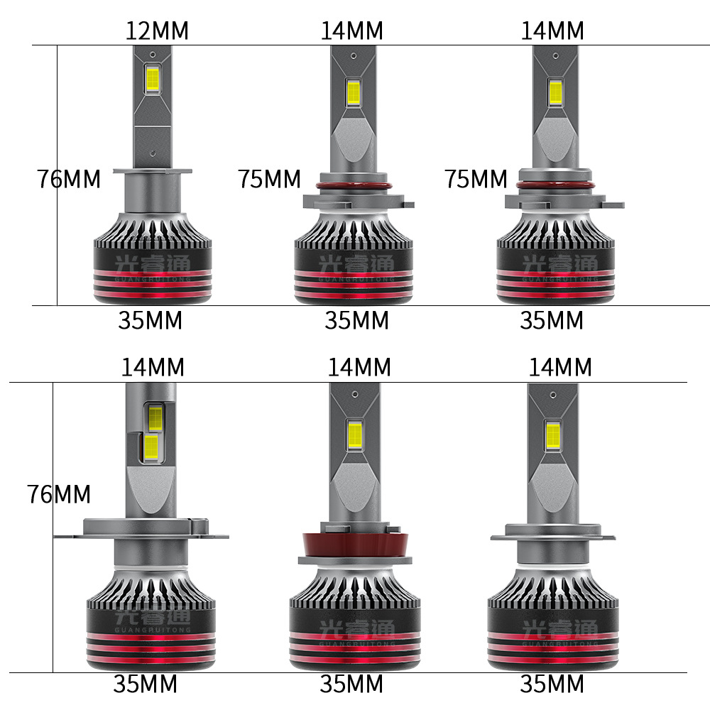 Transfronterizo M8 PRO linterna del coche 60W faro H4 9005 H1H7 solo tubo de cobre LED lámpara lejos y cerca de la luz