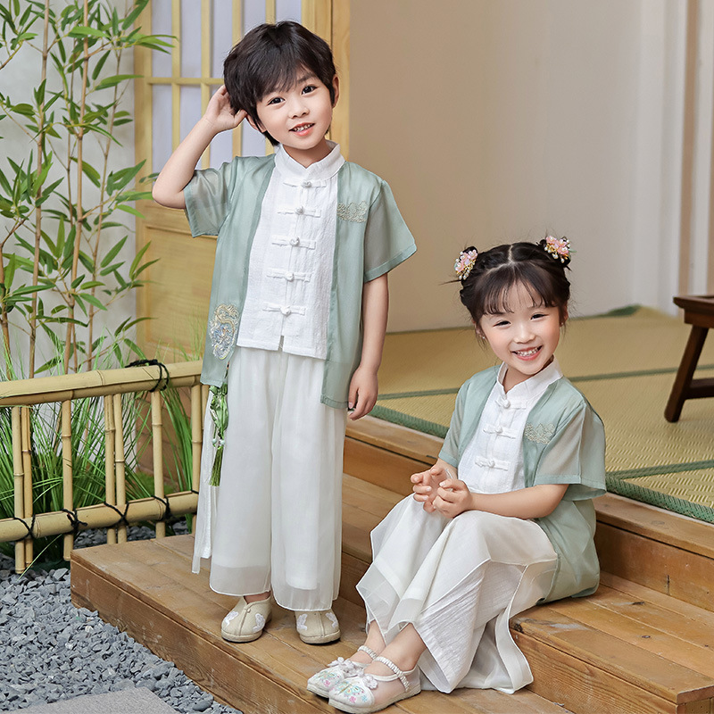 Hanfu boy Spring and Autumn style Chinese-style 2023 new children baby ancient style handsome high-end performance suit thin fashionable