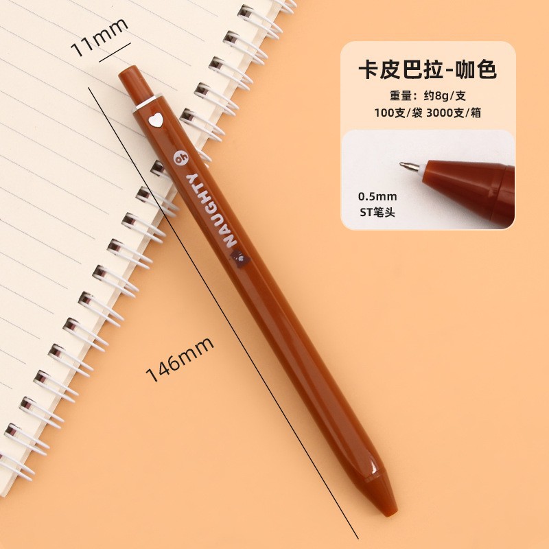 Bolígrafo cuadrado panda de dibujos animados suave pluma de góner de 0,5mm de presión estudiante examen de cabeza ST lápiz de cepillado de secado rápido al por mayor