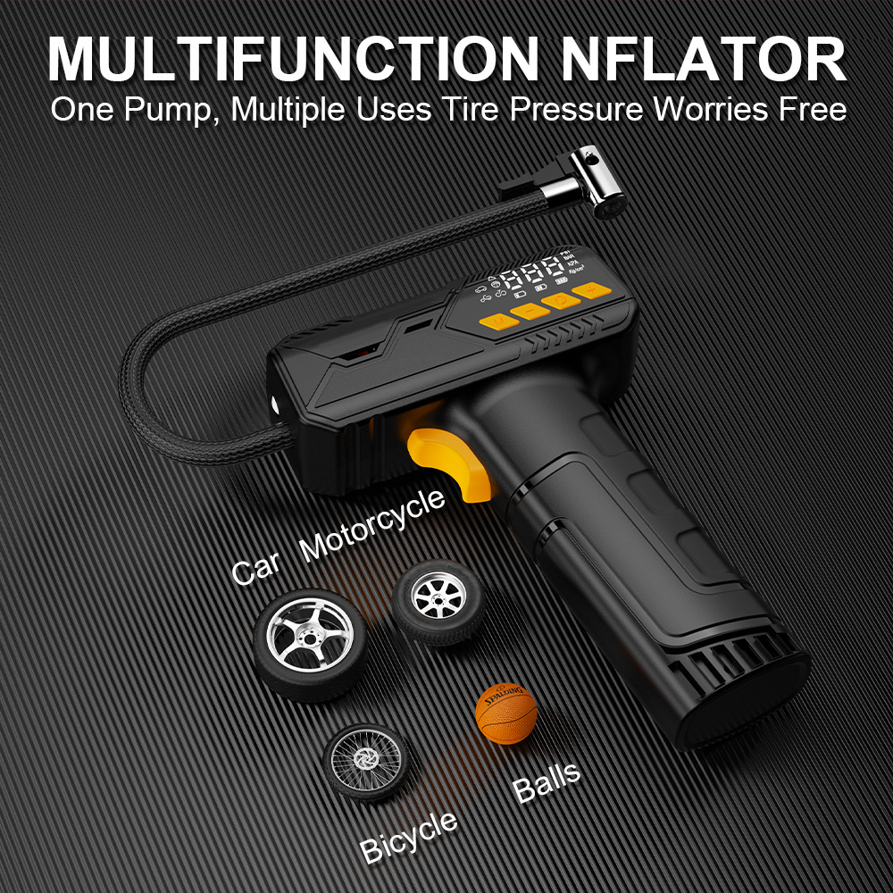 Car-Mounted Wireless Air Pump, Multi-Functional Portable Charging Pump, Bicycle and Electric Vehicle Dual-Use Air Pump