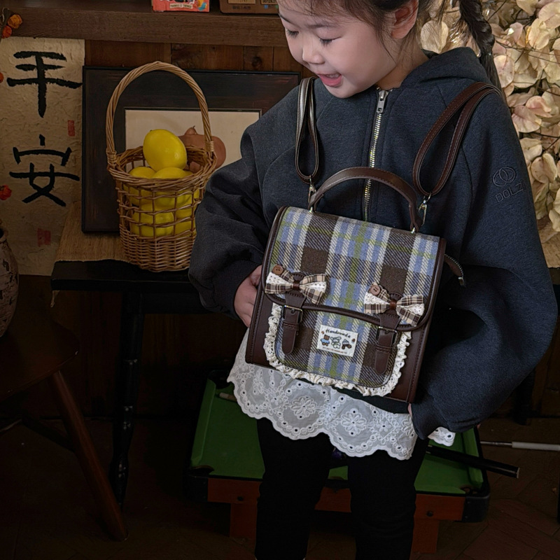 Coreana, mochila a cuadrícula para niños y niñas, lindas mochilas para estudiantes de primaria, 2026 nuevas mochilas para niños