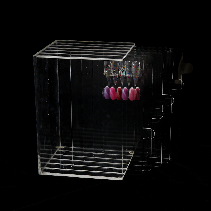 Nail art display box color card work display board acrylic dustproof design