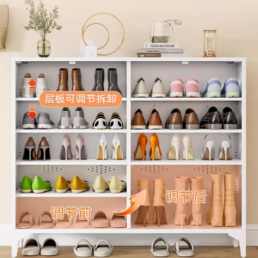 下駄箱家庭の入り口は現代的でシンプルな玄関棚の廊下の室内鋼製の入戸靴棚の爆発的な収納ロッカーです。