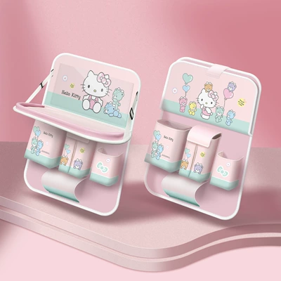 Car Small Table Rear Seat: Car table board - kitty-love-balloon-powder2-upgraded-folding-dining-table-and-free-waterproof-storage-bucket