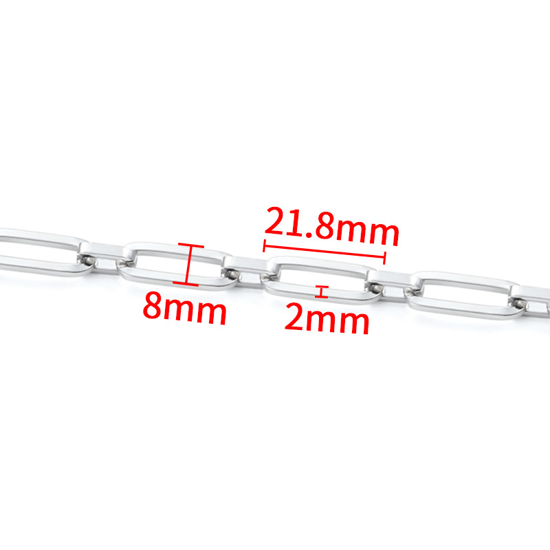 不锈钢扁椭圆十字链饰品链条 DIY项链手链颈链时尚小众轻奢风链子