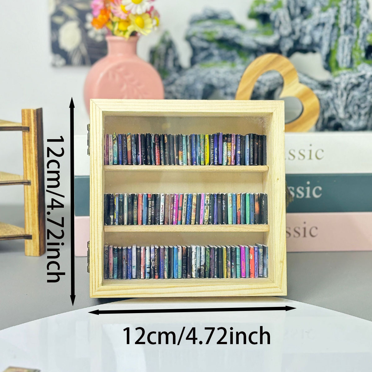 Bookshelf Home Textiles & Decor Type Simple Style Solid Color Wood Bookshelf Artificial Decorations