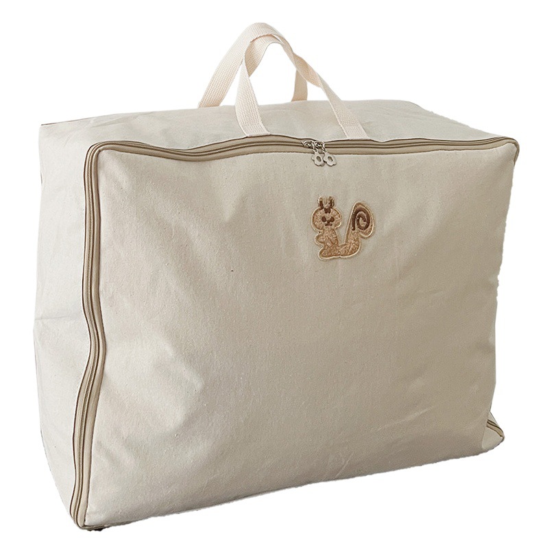 Korean ins bear squirrel kindergarten quilt storage bag children's luggage bag simple Plaid quilt bag wholesale