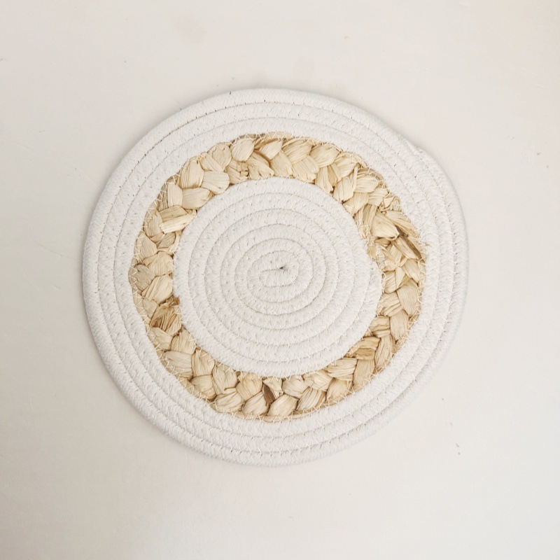 Juego de adornos de pared de paja tejido de paja tejido a mano hierba de calabaza hierba colgante de piel de maíz colgante de pared folklore bohemio