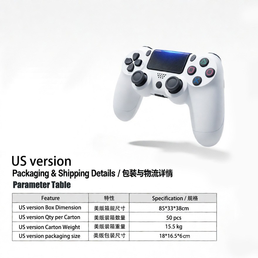 Gamepad p4 versión estadounidense gamepad inalámbrico Bluetooth P4 de vibración dual versión europea gamepad inalámbrico Bluetooth P4