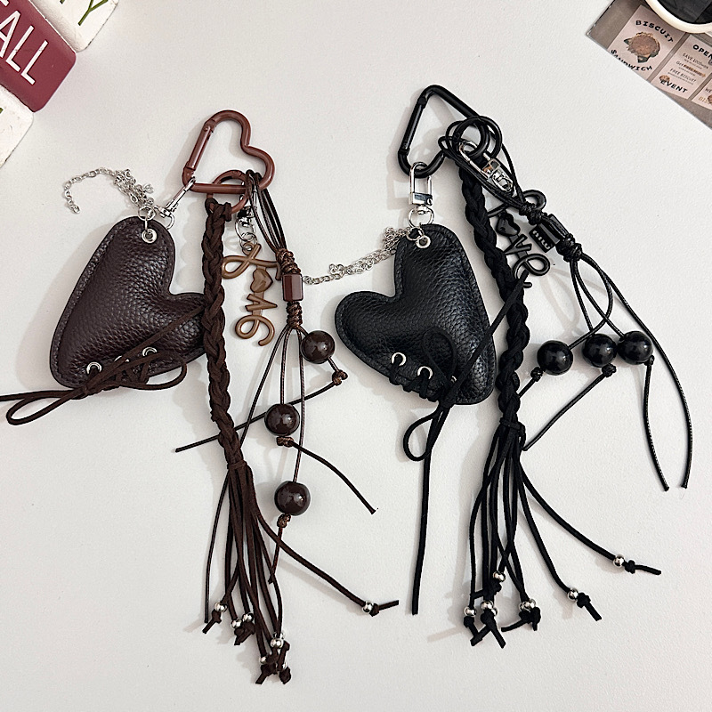 Cuero amor tejido de cuerdas de cuero de cuero