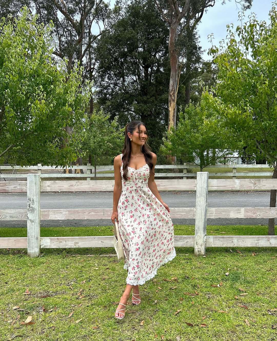 V neck Lace Stitching Dress Sexy Sling Slim Fit Waist Slimming Maxi Dress