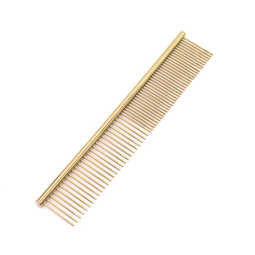 Pet comb, color electroplated stainless steel comb, dog and cat hair combing, hair removal, beauty products manufacturer