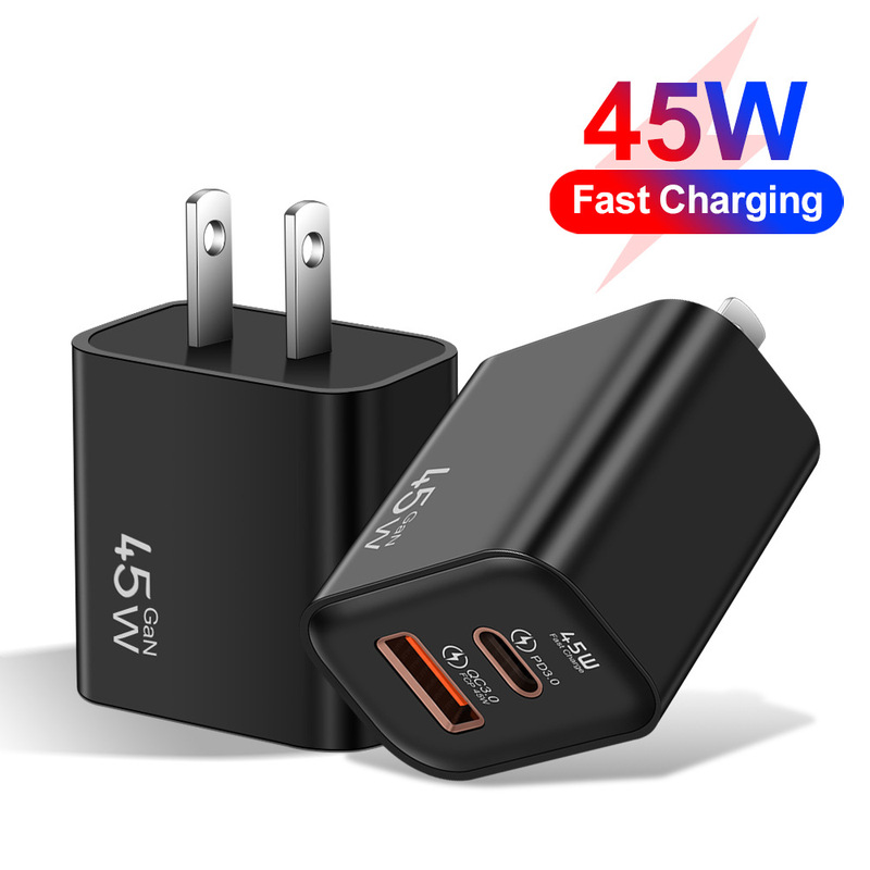 45W Fully Compatible with Super Fast Charging Usb+Pd Fast Charging Mobile Phone Typec Charging Head Suitable for Apple Android Charger