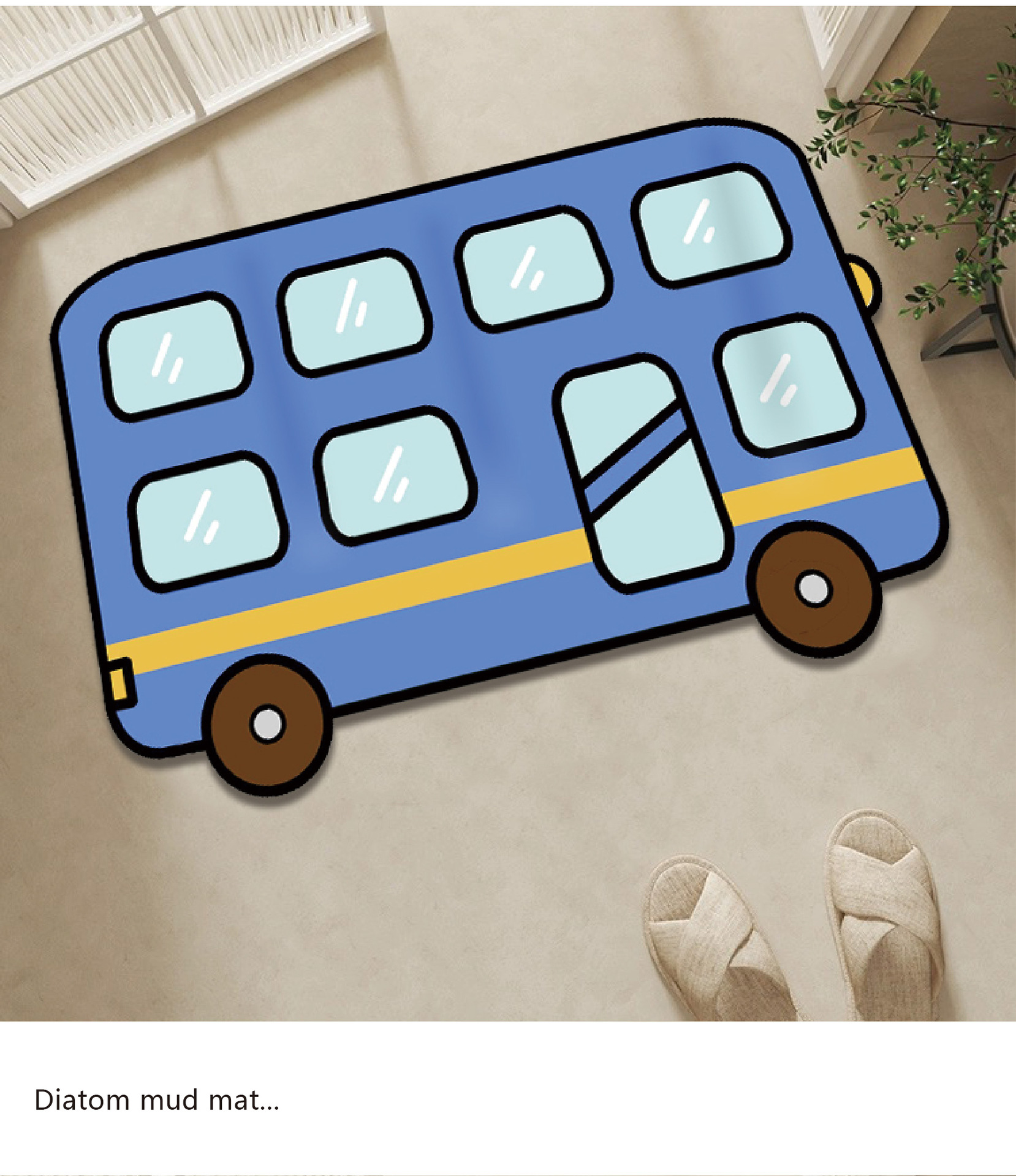 Cartoon creative car special-shaped floor mat absorbent quick-drying diatom mud soft mat Internet celebrity cute ins carpet